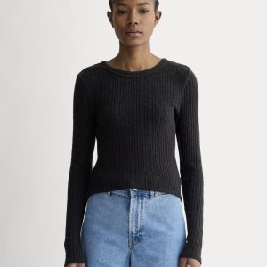 The Cozy Rib Long-Sleeve Tee | Black