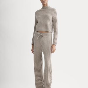 Straight-Leg Pant in Wool Cashmere | Oatmeal