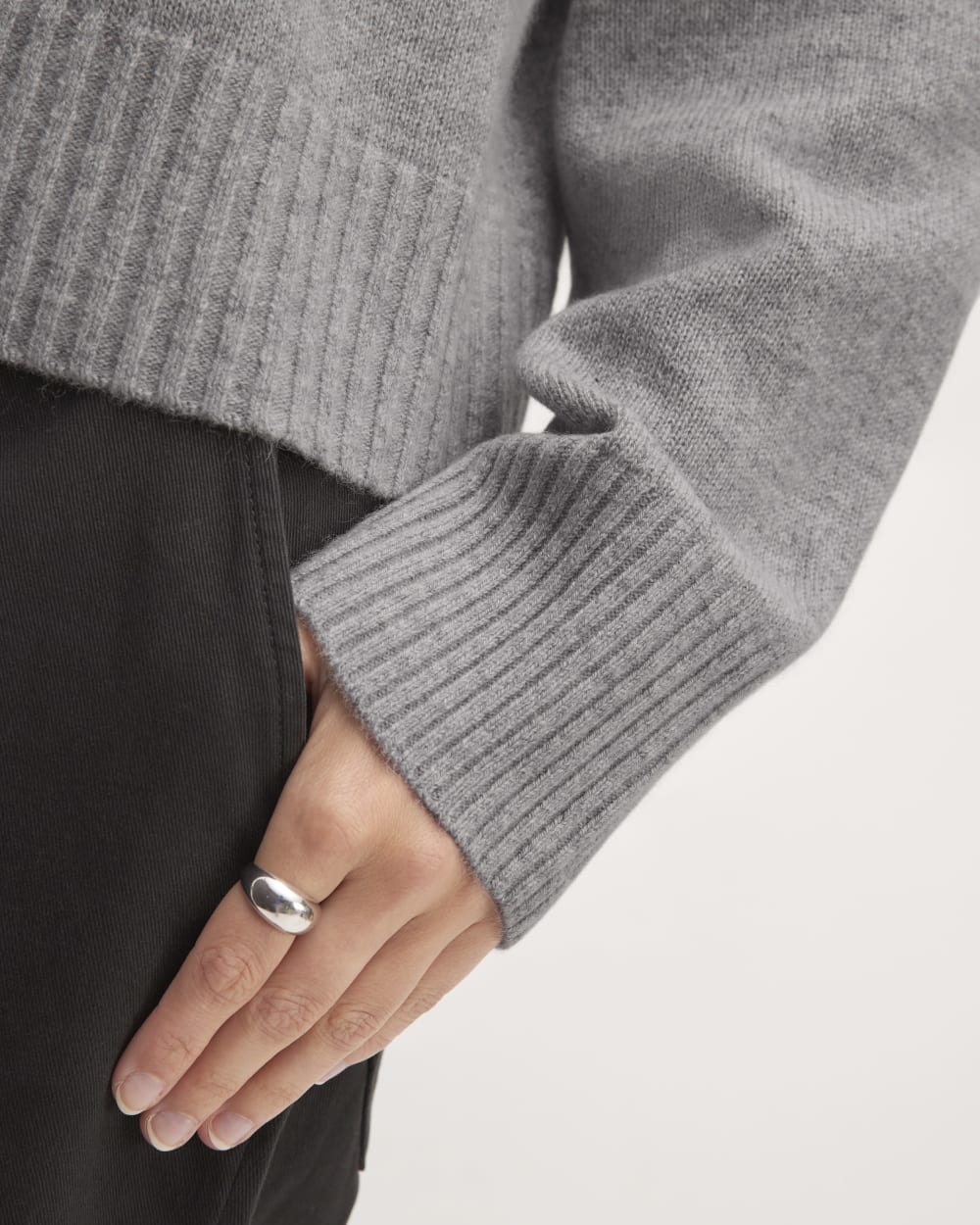 The Boxy Crew in Cashmere | Heathered Grey - Image 5