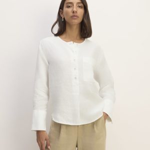The Popover Shirt in Linen | White