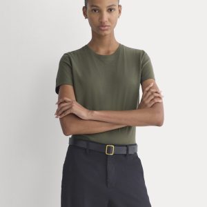 The Slim Crew in Essential Cotton | Olive Night