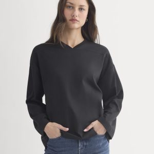 Retro V-Neck Jersey | Black