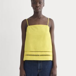 The Lace Trim Tank | High Visibility Yellow
