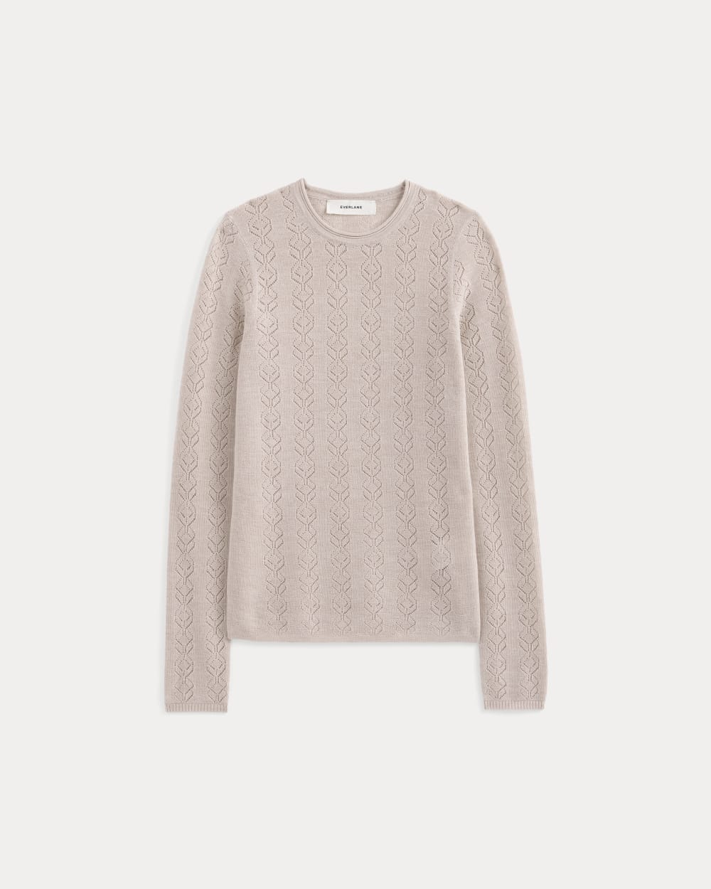 The Pointelle Crew in Ultrasoft Merino | Pale Blush - Image 2