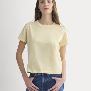 The Box-Cut Tee in Essential Cotton | Double Cream | No Pocket