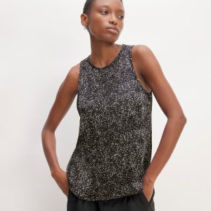 The Satin Racerback Top | Black Moonsplatter