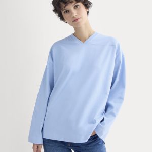 Retro V-Neck Jersey | Open Air Blue