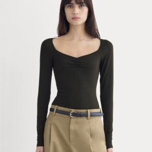 Sweetheart-Neck Top in Butterluxe | Black