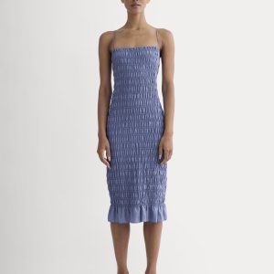 The Smocked Column Dress | Blue Dusk