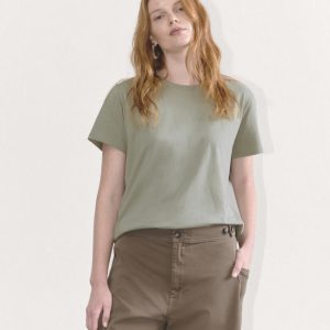 The Box-Cut Tee in Essential Cotton | Sage Green | No Pocket