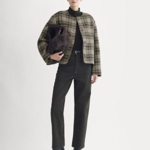 The Cocoon Coat in Wool | Chocolate Plum/Heather Charcoal