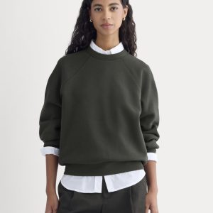 Luxe Fleece Raglan Crewneck | Washed Black