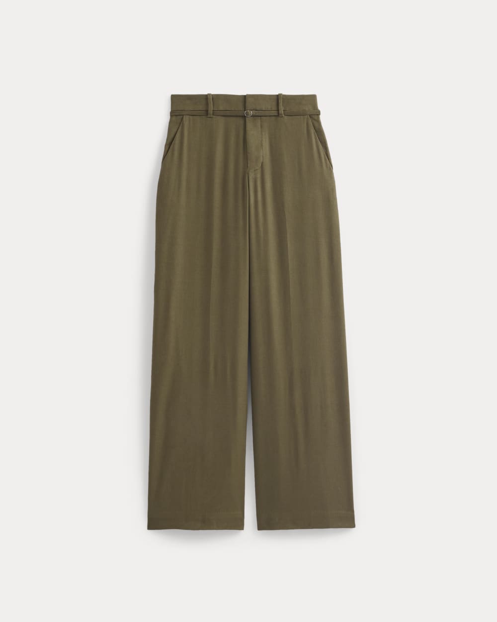 Wide-Leg Belted Pant in Stretch Linen | Beech | Regular - Image 2