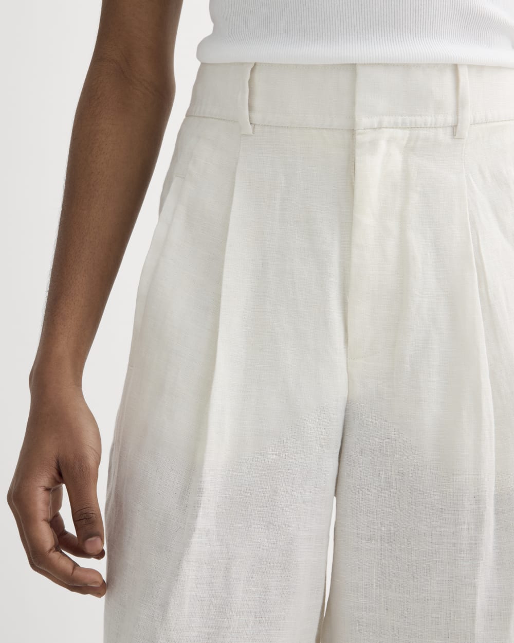 The Linen Way-High? Drape Pant | Natural Chambray - Image 4