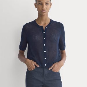 The Air Alpaca? Short-Sleeve Cardigan | Navy