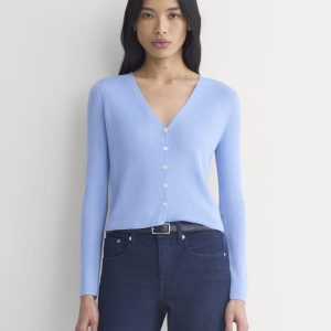 The Cardigan in Ultrasoft Merino | Open Air Blue