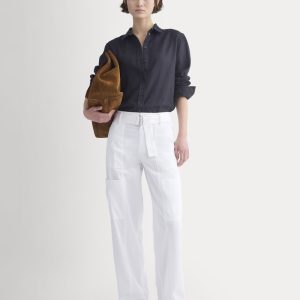 Utility Straight-Leg Cargo Pant | White