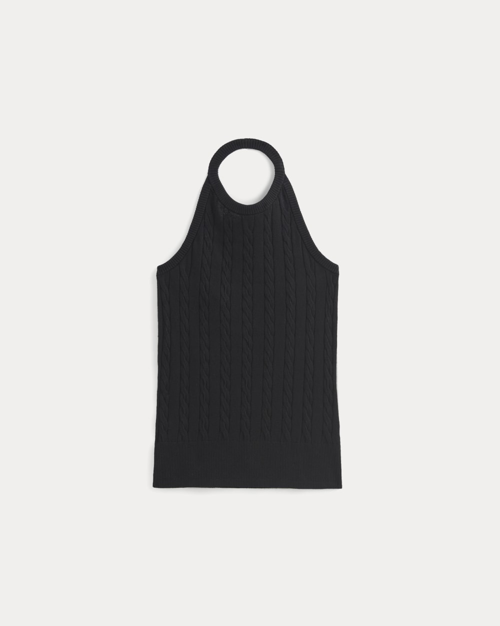 The Cable Halter in Cotton Cashmere | Black - Image 2