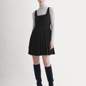 Drapey Crepe Mini Dress | Black