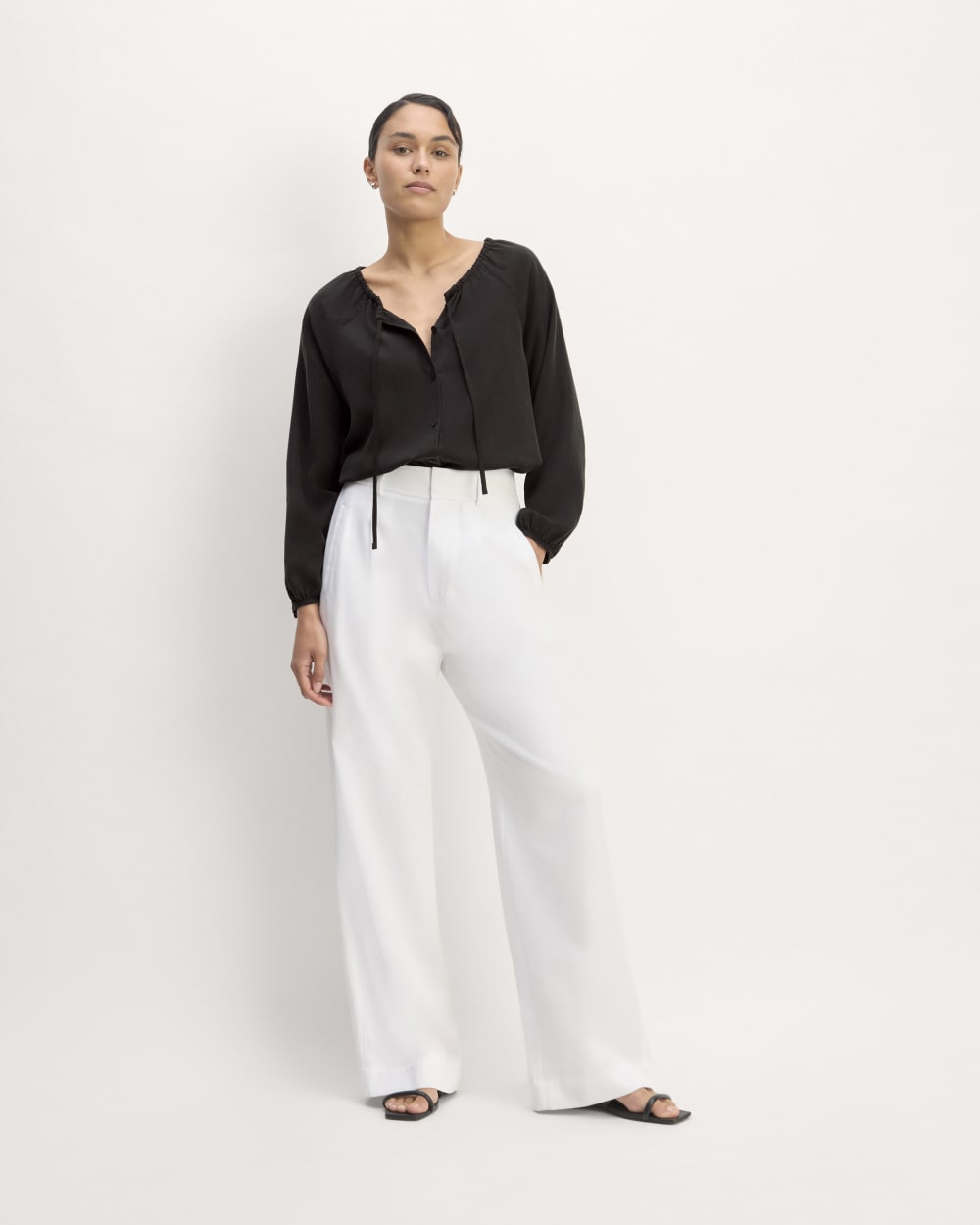 The Gathered Shirt in Butterlite | Black - Image 3