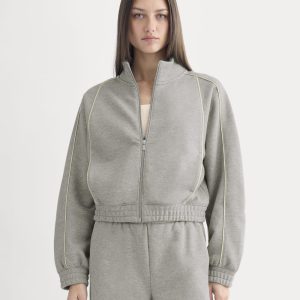 Luxe Fleece Track Jacket | Vintage Heather Grey