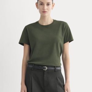 The Box-Cut Tee in Essential Cotton | Dark Green | No Pocket