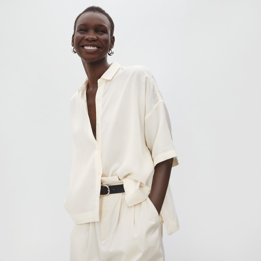 The Drapey Square Shirt | Bone - Image 2