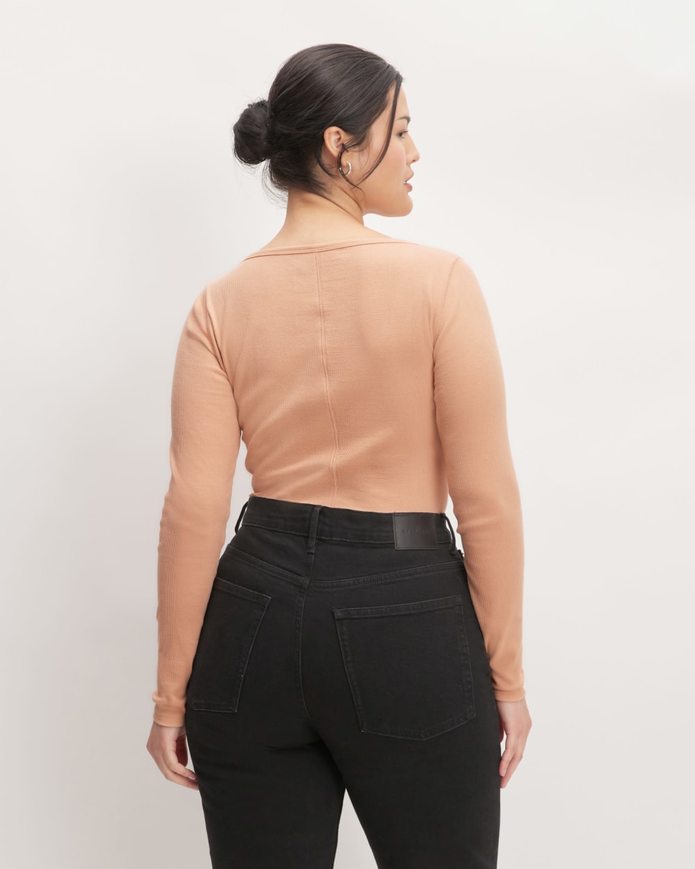 The Luxe Rib Long-Sleeve Scoop-Neck Tee | Blush Pink - Image 4