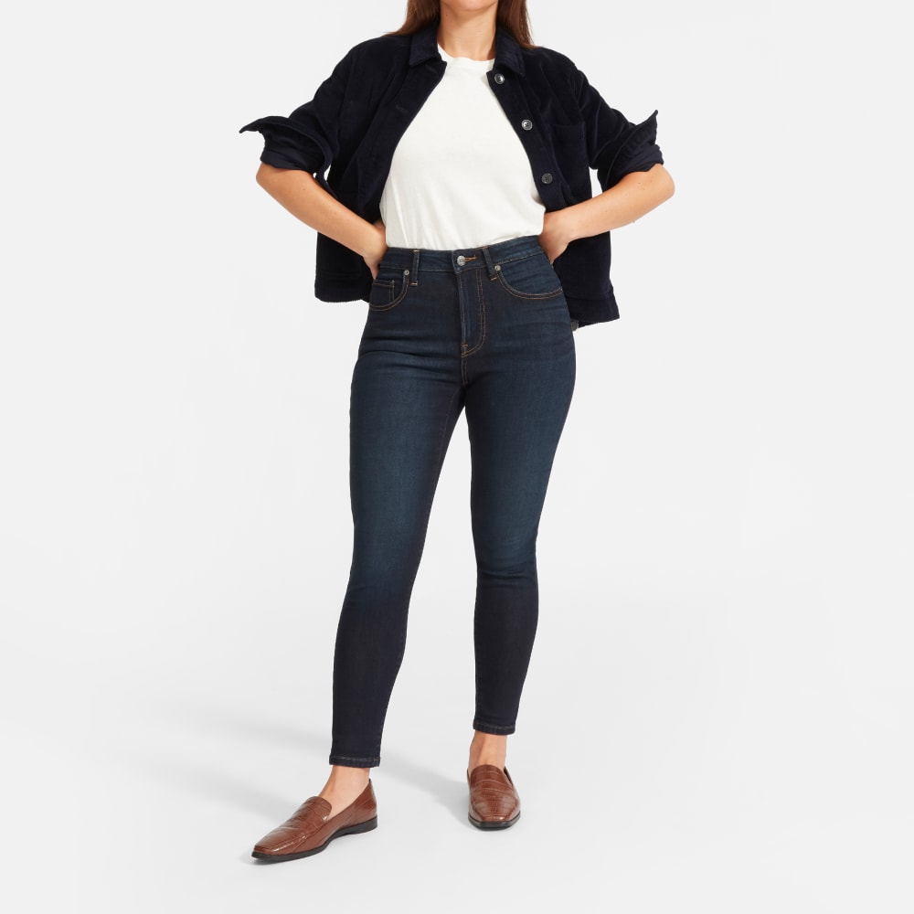 The Curvy Authentic Stretch High-Rise Skinny Jean | Dark Blue Wash | 28.5 Inseam - Image 2