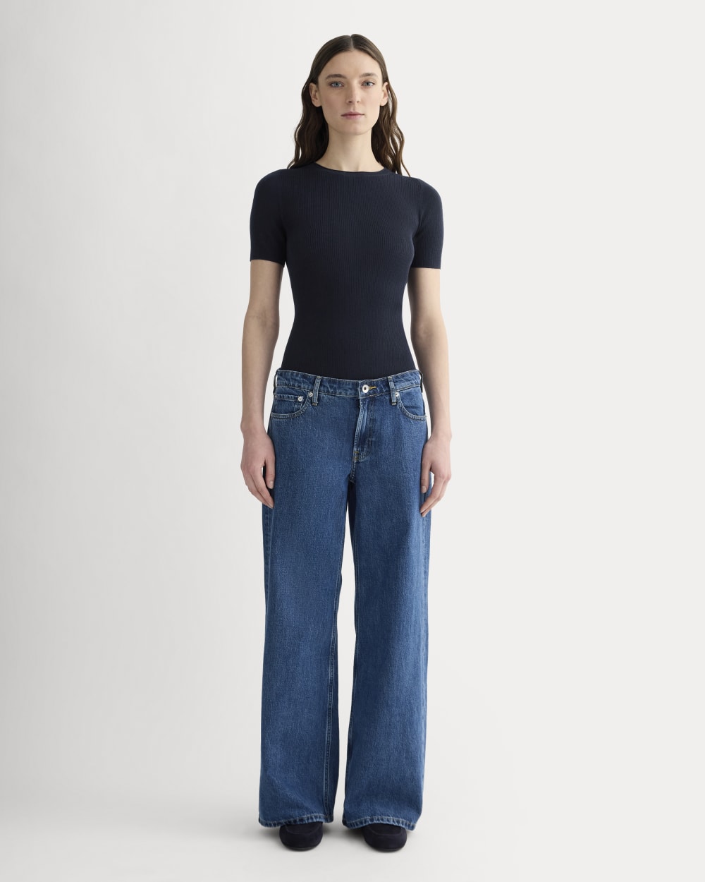 The Sweater Tee in Ultrasoft Merino | Navy - Image 3