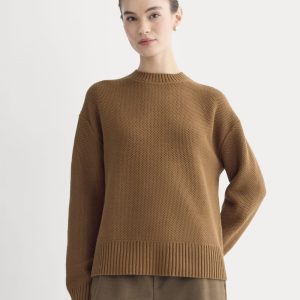 The Cotton Honeycomb Square Crew | Toffee