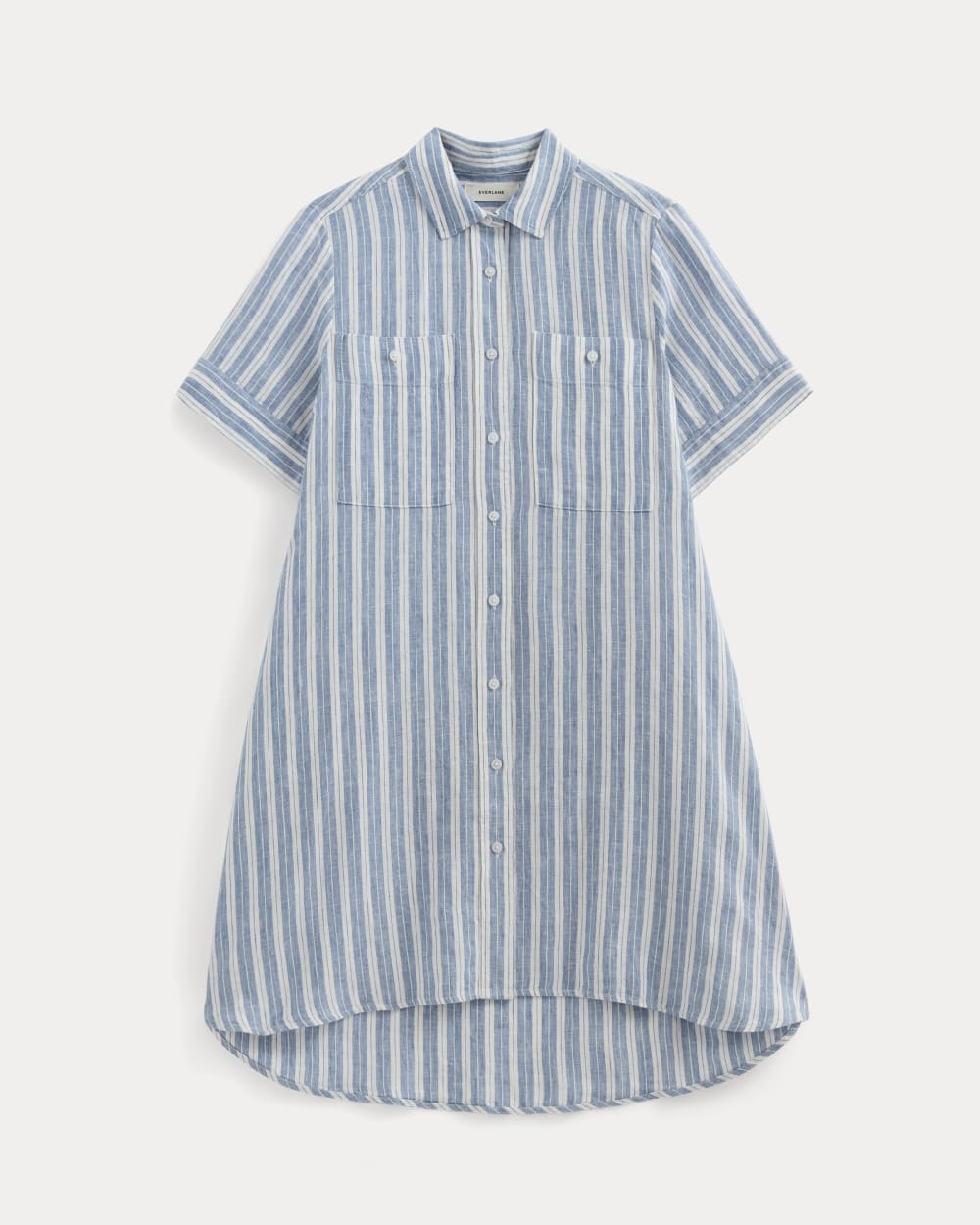 The Daytripper Dress in Linen | Soft Cobalt/Bone - Image 2