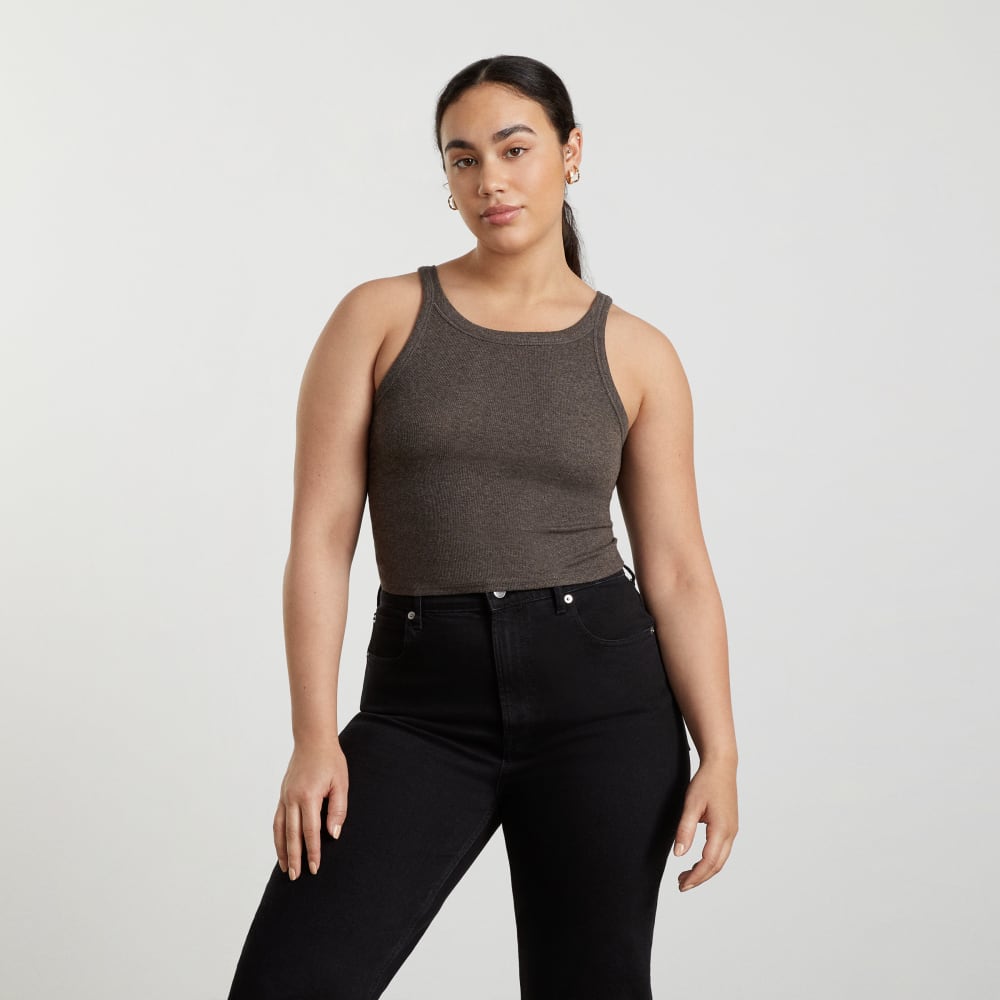The Pima Micro-Rib Short Tank | Heathered Fatigue - Image 2