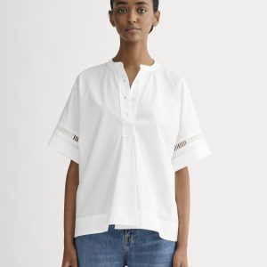 The Lace Trim Popover | White