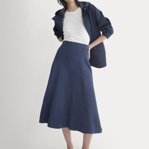 Seamed Midi Skirt | Navy