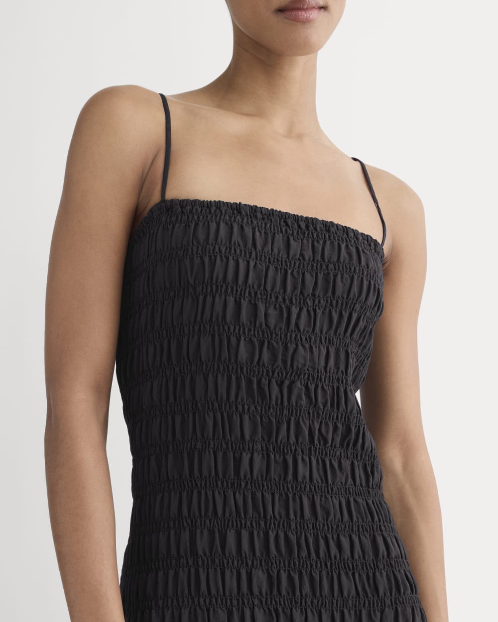 The Smocked Column Dress | Black - Image 3