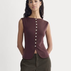 Sleeveless Button-Up in Butterluxe | Deep Plum