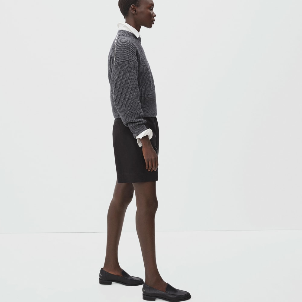 The Texture Cotton Crew | Heathered Charcoal Contrast Trim - Image 5