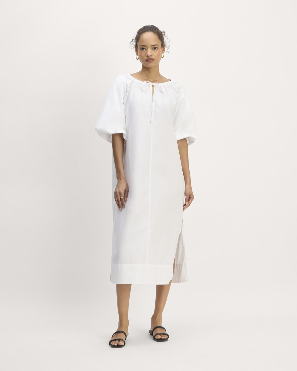 The Supima? Puff-Sleeve Dress | White - Image 3