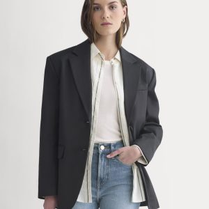 Tailored Drape Blazer | Black