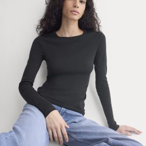 Tissue Long-Sleeve Crew | Black