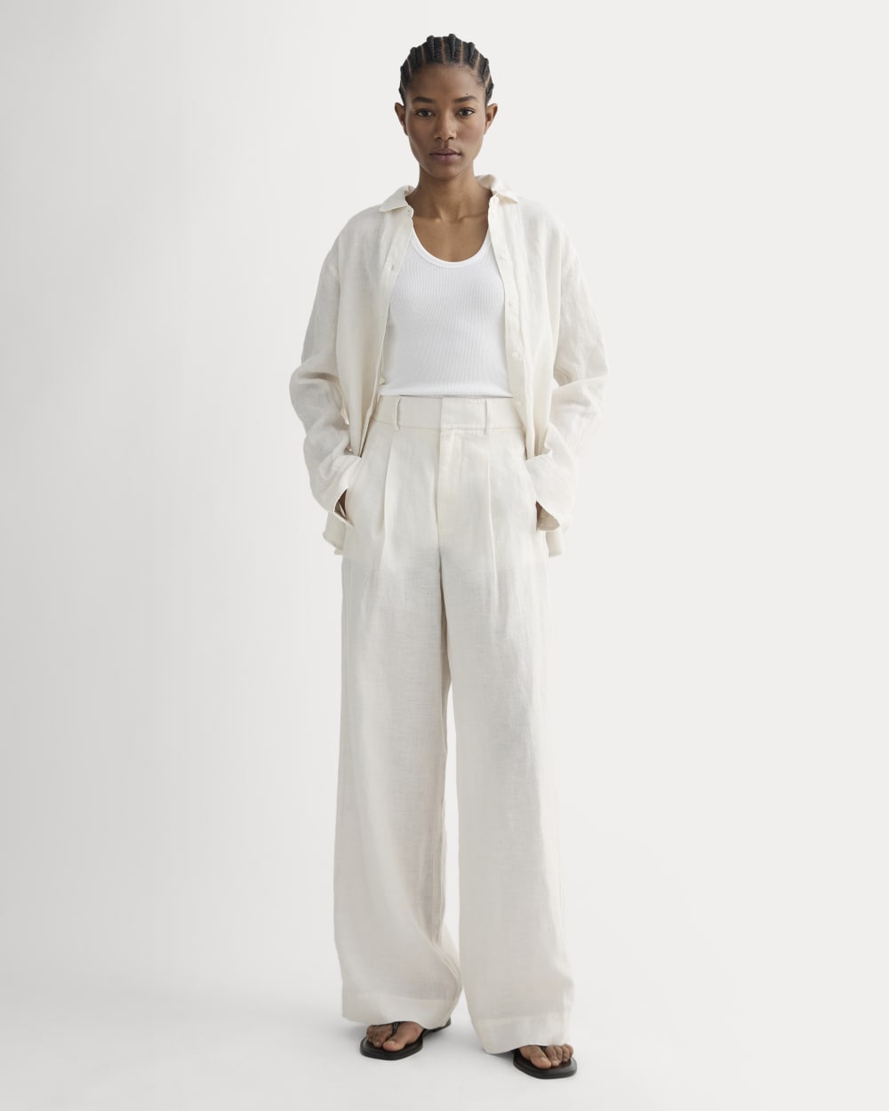 The Linen Way-High? Drape Pant | Natural Chambray