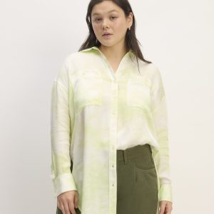 The Everlane x Marques' Almeida Satin Tie-Dye Shirt | Seafoam Tie-Dye