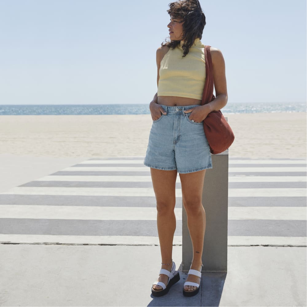 The A-Line Denim Short | Powder Blue - Image 8