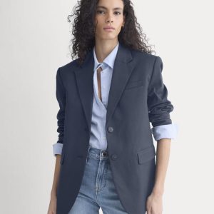 Tailored Drape Blazer | Navy