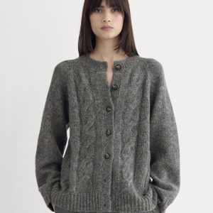 Cloud Cable Cardigan | Heather Charcoal