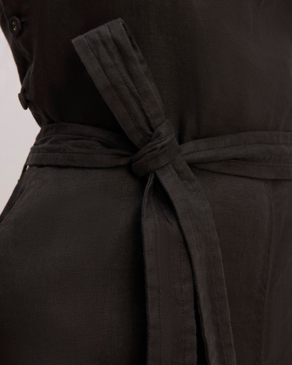 The Linen Side-Button Jumpsuit | Black - Image 4