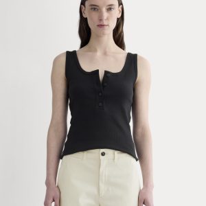 The Selfie Henley Tank | Black