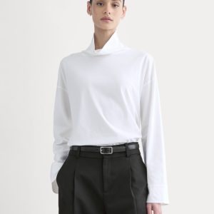 Slouchy Turtleneck In Essential Cotton | White