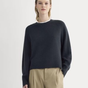 The Boxy Crew in Cashmere | Navy